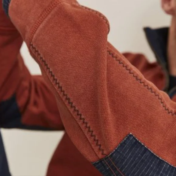 FAT FACE 3XL Airlie Pullover, 1/4 zip-up, kangaroo pocket, orange and blue EUC - Picture 6 of 8